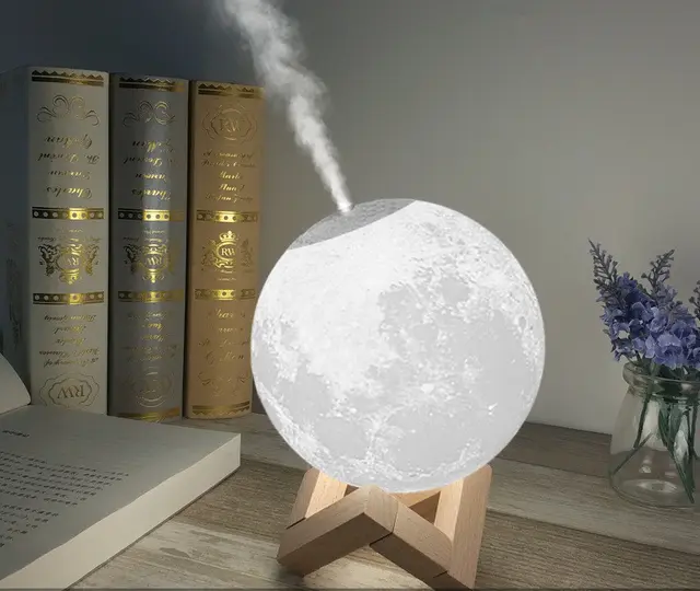 Creative multi function USB atmosphere night light humidifier Triangular Moon - Shop at LoveMi