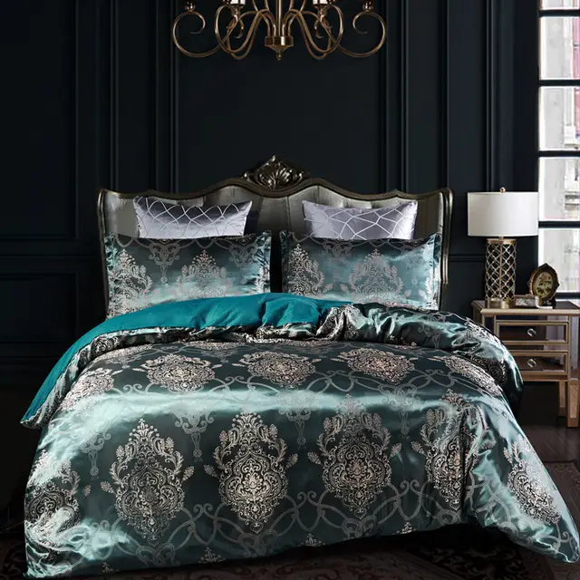 Jacquard duvet cover set Green - Shop at LoveMi