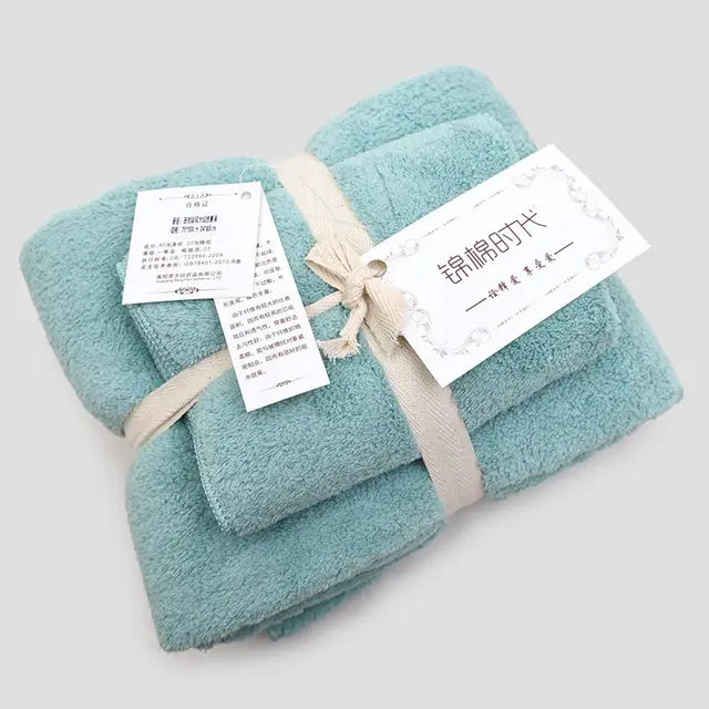 Coral velvet gift towel bath towel set Turquoise - Shop at LoveMi