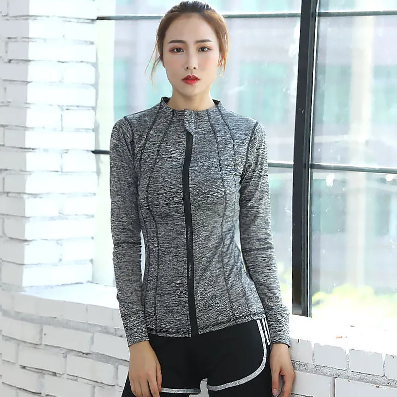 Yoga running jacket cardigan - Collar Gray