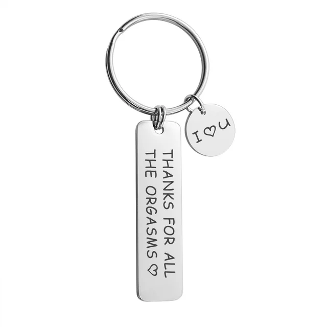 Metal Keychain Cross-Border Brushed Valentine's Day Keychain - G3628Silver