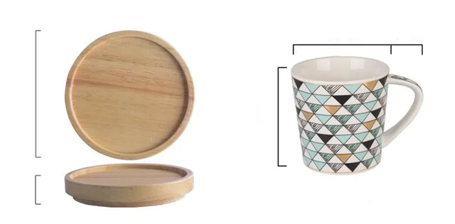 Scandinavian style geometric triangle mug Green Set - Shop at LoveMi