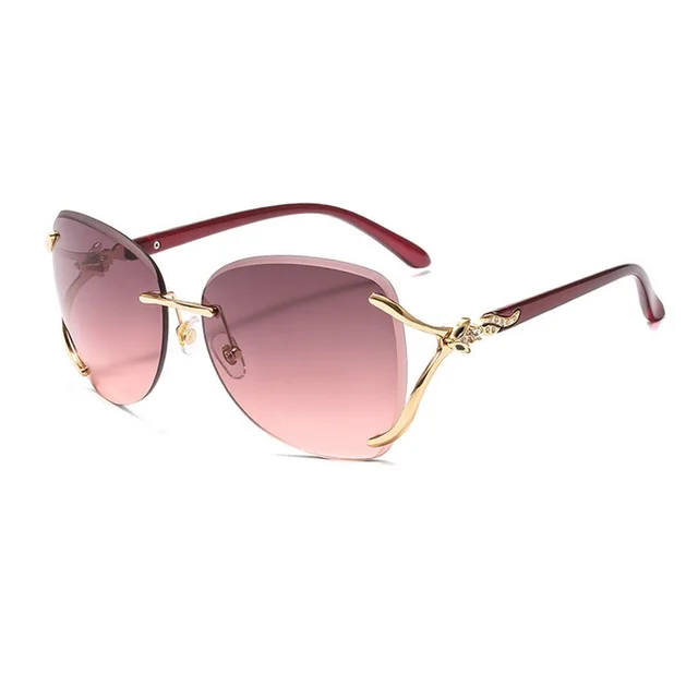 Pink Foxes Rhinestone Oversized Sunglasses Purple Ash - Shop at LoveMi
