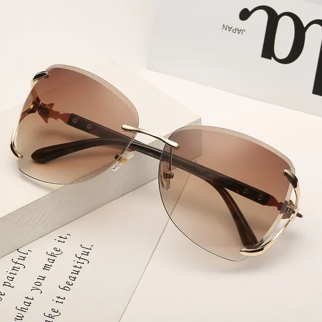 Pink Foxes Rhinestone Oversized Sunglasses Tea - Shop at LoveMi