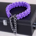 Medium And Large Dog Leather Neck Supplies - Purple