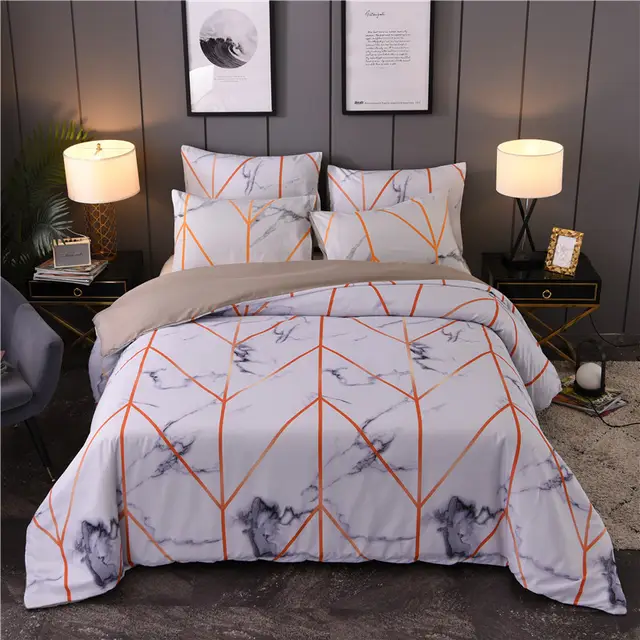 Home textile marbled black and white duvet cover bedding - Arrow