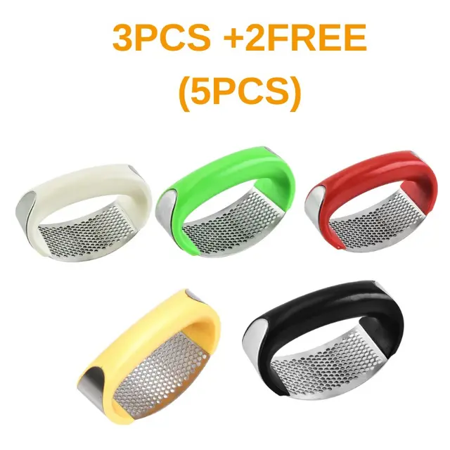 Stainless Steel Garlic Masher Garlic Press Household Manual Curve Fruit Vegetable Tools Kitchen Gadgets - Set1