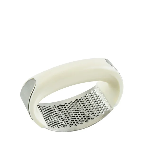 Stainless Steel Garlic Masher Garlic Press Household Manual Curve Fruit Vegetable Tools Kitchen Gadgets - White