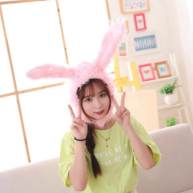 Hairy Bunny Ears Hat Bunny Headgear Photo Props Pink - Shop at LoveMi