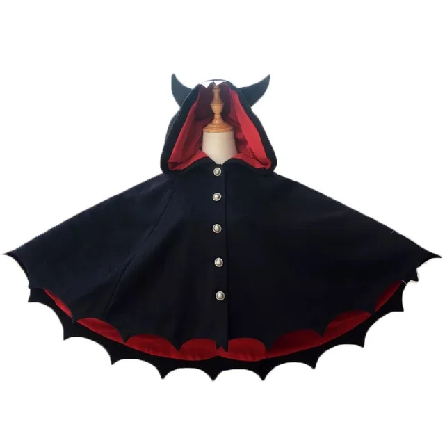 Demon Ear Bat Cloak Black - Shop at LoveMi