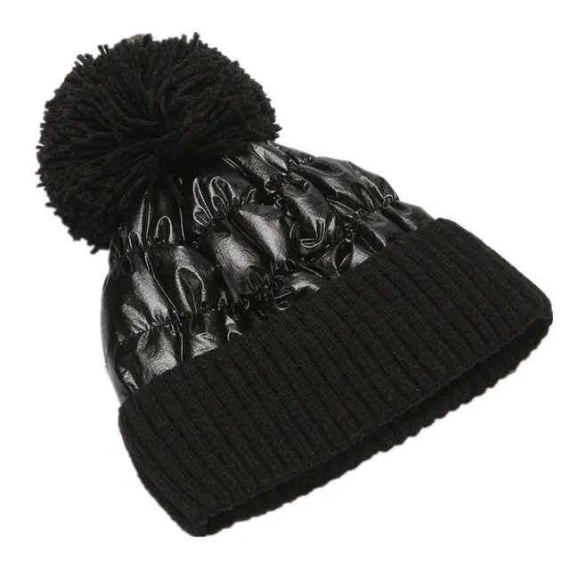 All-match thick woolen hat, ladies warm hat, knitted hat - Black