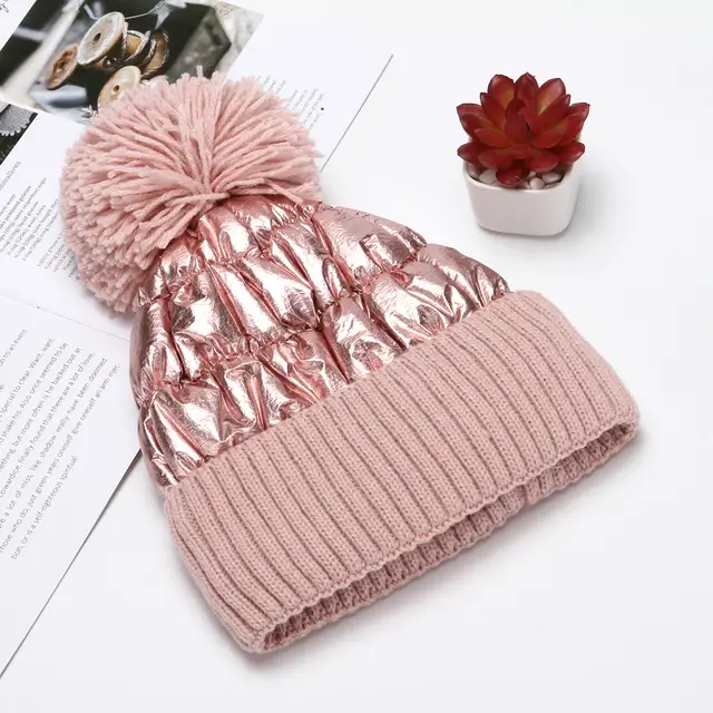 All match thick woolen hat, ladies warm hat, knitted hat Pink - Shop at LoveMi