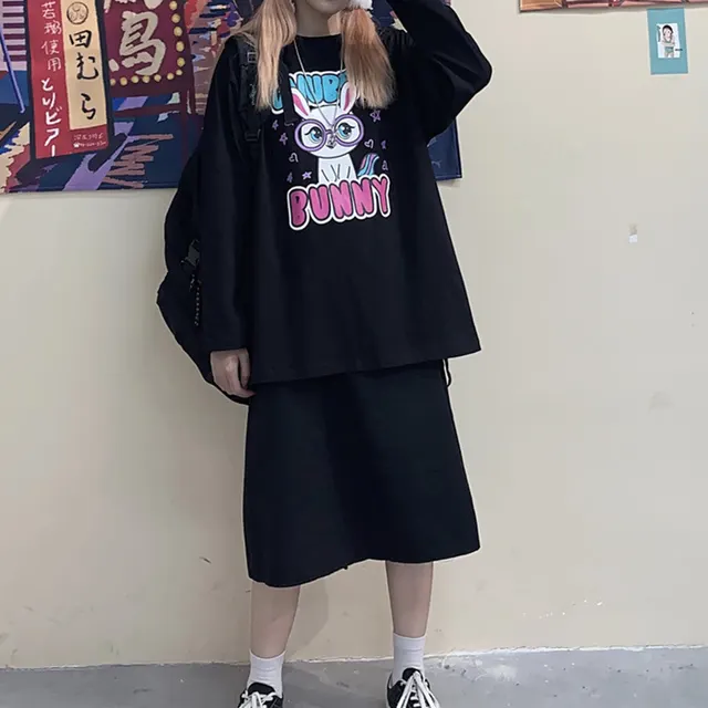 Sweet bunny print top Black - Shop at LoveMi