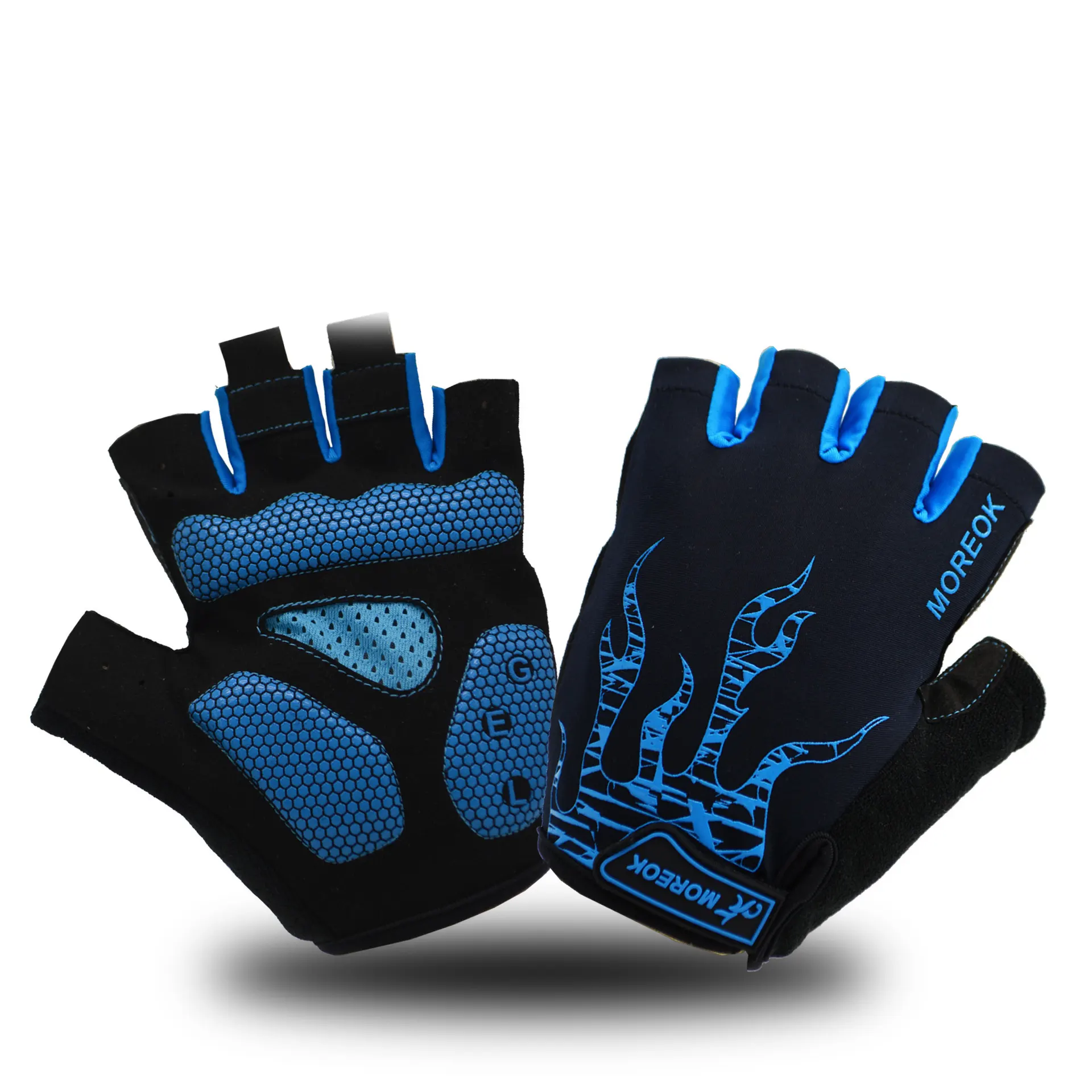 Cycling half-finger gloves - Blue