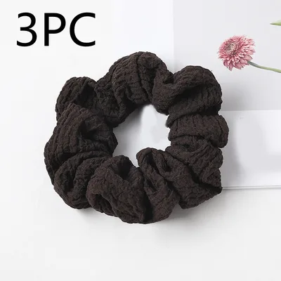 Puff large intestine hair circle fabric Dark Coffee 3Pc - Shop at LoveMi