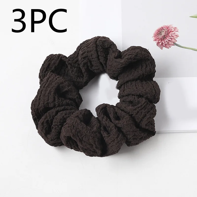 Puff large intestine hair circle fabric - Dark Coffee 3Pc