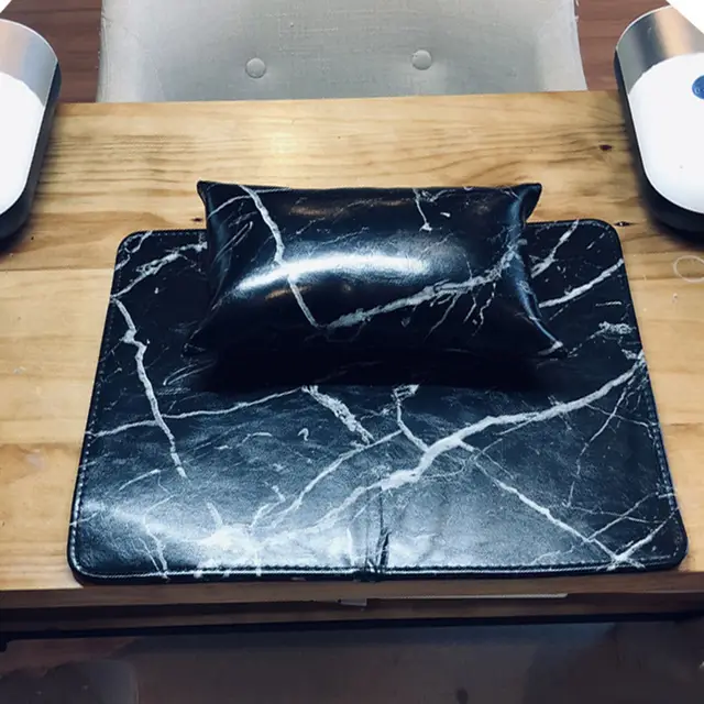 Artificial leather manicure table mat set Black - Shop at LoveMi