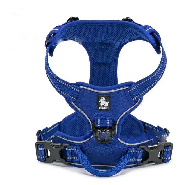 Truelove Pet Adjustable Safety Reflective Nylon Harness for Big Medium Large Dogs - Navy Blue