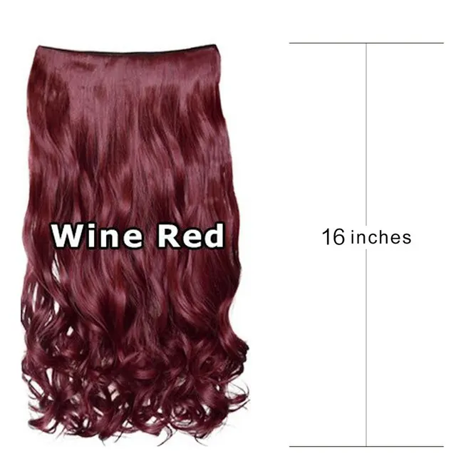 European and American wig female five card wig piece Wine Red - Shop at LoveMi