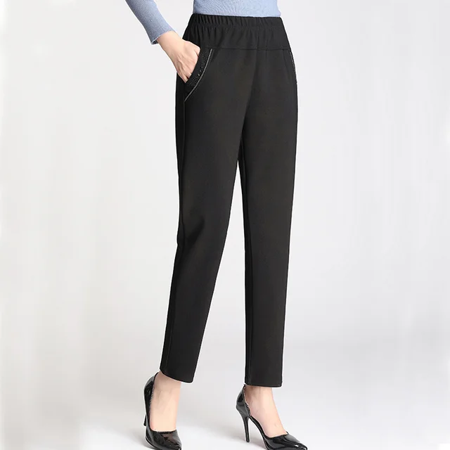 Loose tight waist casual pants Black - Shop at LoveMi