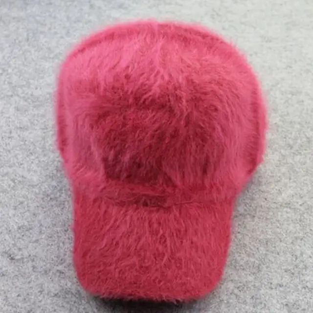 Shangtu fur hat warm knit cap Red - Shop at LoveMi