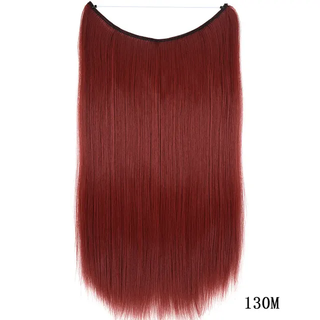 22 inches Invisible Wire No Clips in Hair Extensions Secret Fish Line Hairpieces Silky Straight Synthetic 130M Straight - Shop at LoveMi