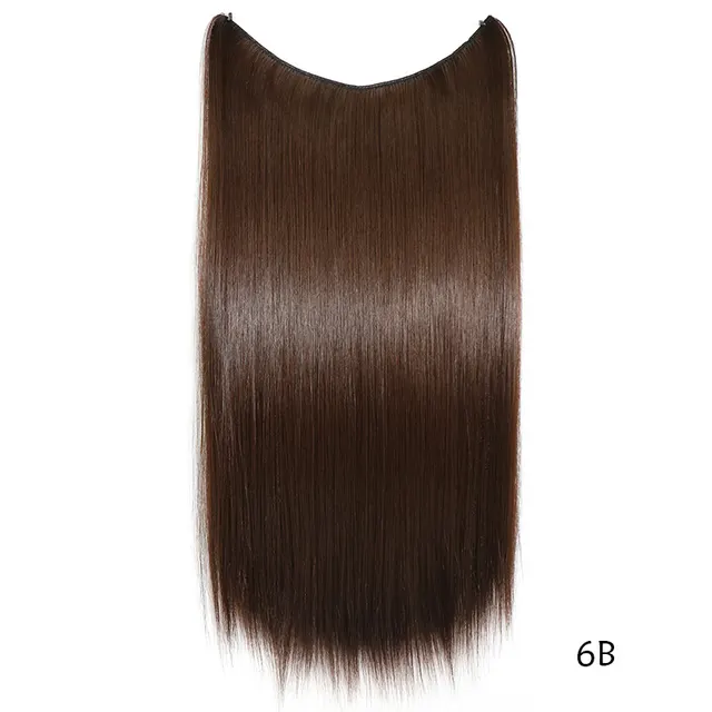 22 inches Invisible Wire No Clips in Hair Extensions Secret Fish Line Hairpieces Silky Straight Synthetic 6B Straight - Shop at LoveMi