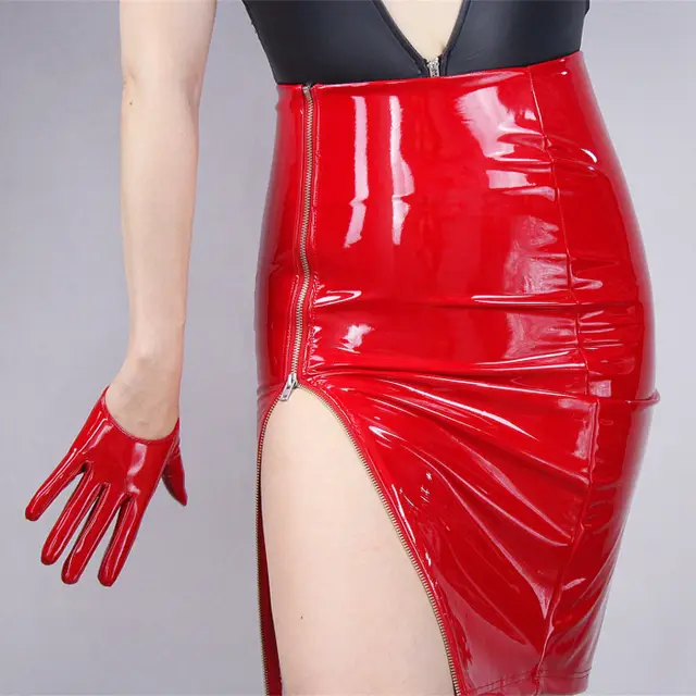 Women's short PU leather gloves Red - Shop at LoveMi