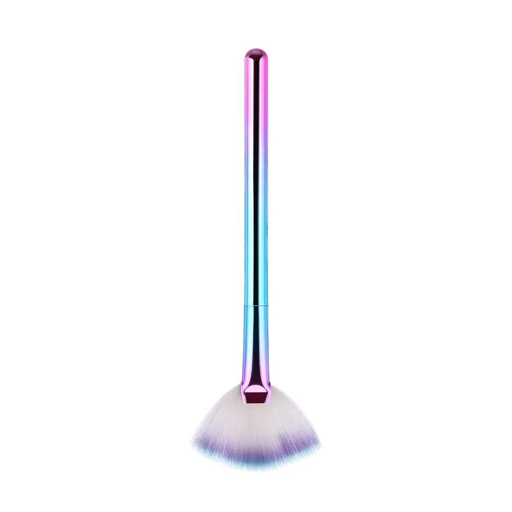 Fan Makeup Brush - Pink Blue