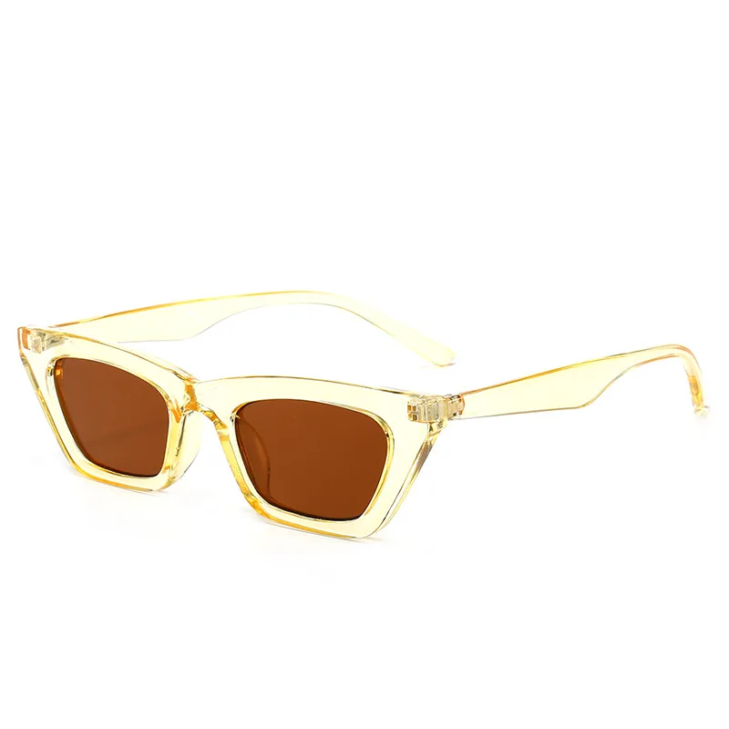 New Beauty Trend Small Square Sunglasses - Tea