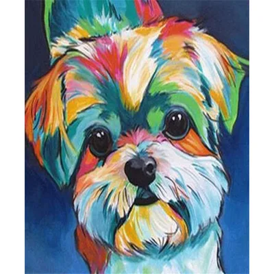Cute Shih Tzu DIY Painting By Numbers Kit Photo Color - Shop at LoveMi