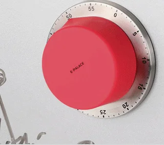 Kitchen Stainless Steel Mechanical Timer Alarm Clock Reminder - Gules