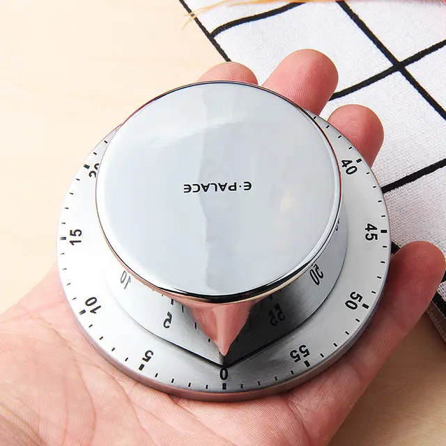 Kitchen Stainless Steel Mechanical Timer Alarm Clock Reminder - Silvery