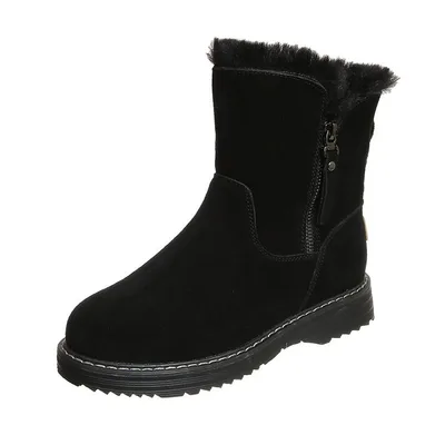 Korean style thick soled short Martin boots Black - Shop at LoveMi