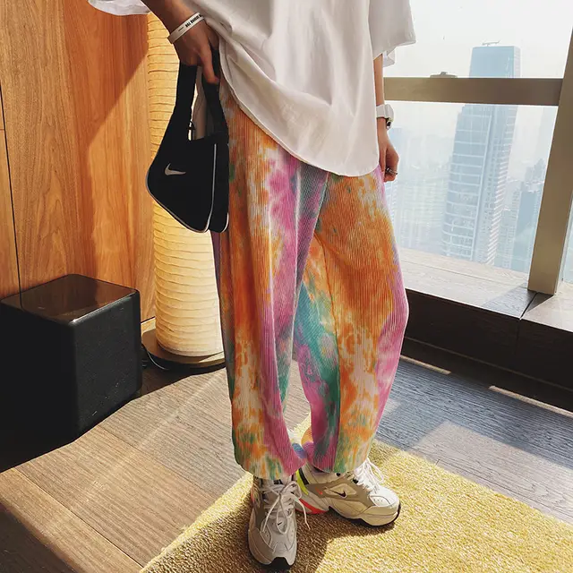 Women's tie dye casual pants Orange - Shop at LoveMi