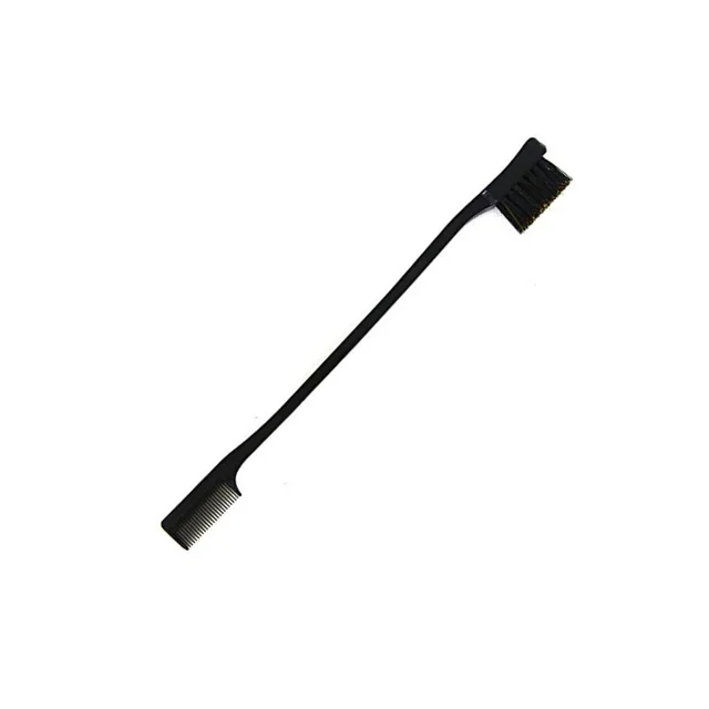 Beauty Double Side Edge Control Hair Comb Hair Brush Eyebrow Brush Hair Styling Salon Hair Accessories Random Color Black - Shop at LoveMi