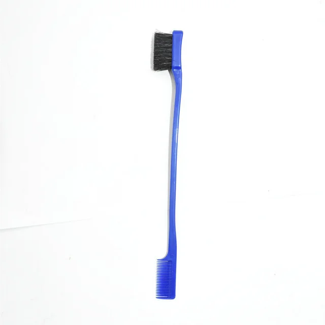 Beauty Double Side Edge Control Hair Comb Hair Brush Eyebrow Brush Hair Styling Salon Hair Accessories Random Color Dark Blue - Shop at LoveMi