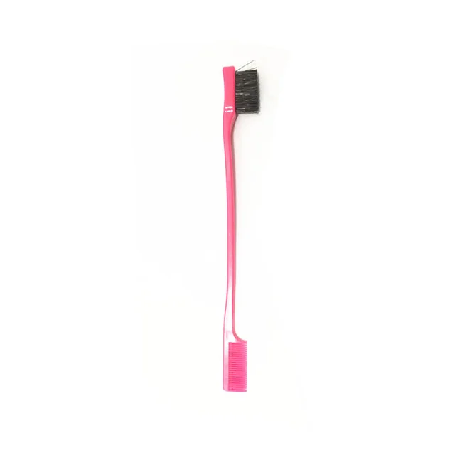 Beauty Double Side Edge Control Hair Comb Hair Brush Eyebrow Brush Hair Styling Salon Hair Accessories Random Color - Rose Red