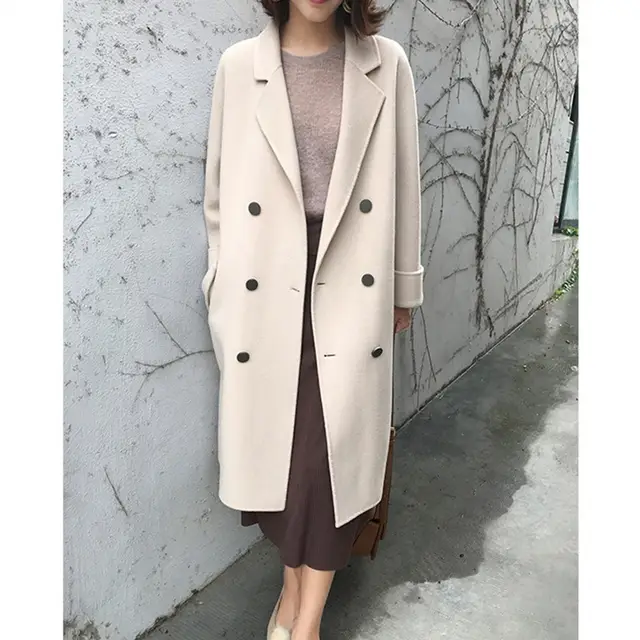 Cashmere woolen coat White - Shop at LoveMi