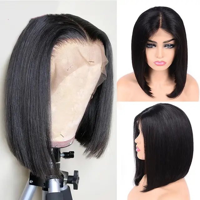 Front lace black short straight hair 12Inch - Shop at LoveMi