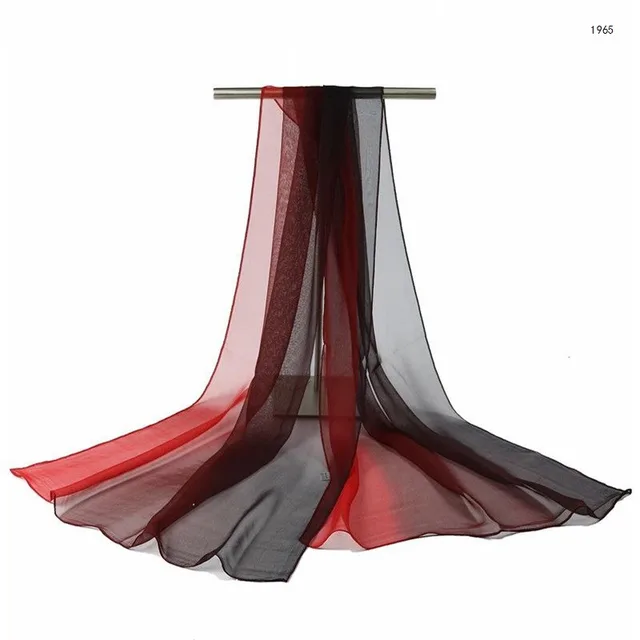 Gradient silk shawl - Red