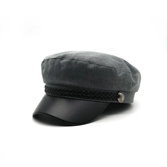 Retro Borderless Sports Flat Top Beret Women - Grey