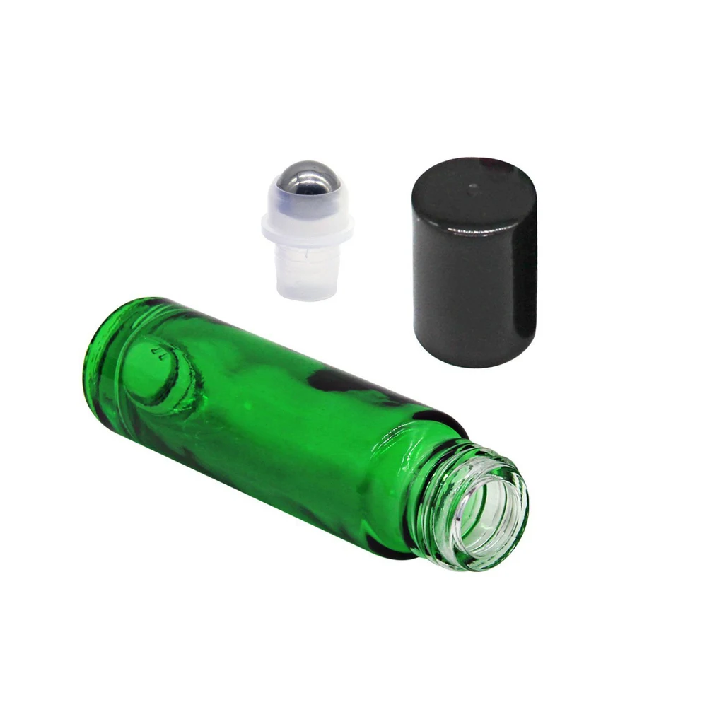 5/10ml Glass Essential Oil Roller Ball Bottles - Green