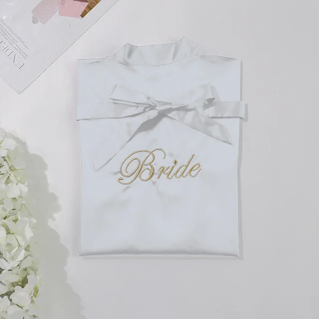 Bridal pajamas simulation silk nightgown White - Shop at LoveMi