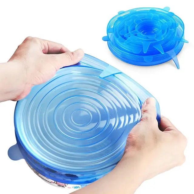 Silicone Fresh keeping Cover Universal Bowl Cover Sealed Transparent Cover Household Fresh keeping 6 piece Microwave Oven Cover Plastic Wrap 12Pc... 12Pc Blue - Shop at LoveMi
