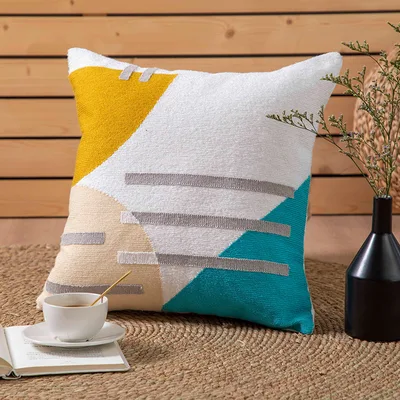 Simple Embroidered Throw Pillow Cushion Cover A Green - Shop at LoveMi