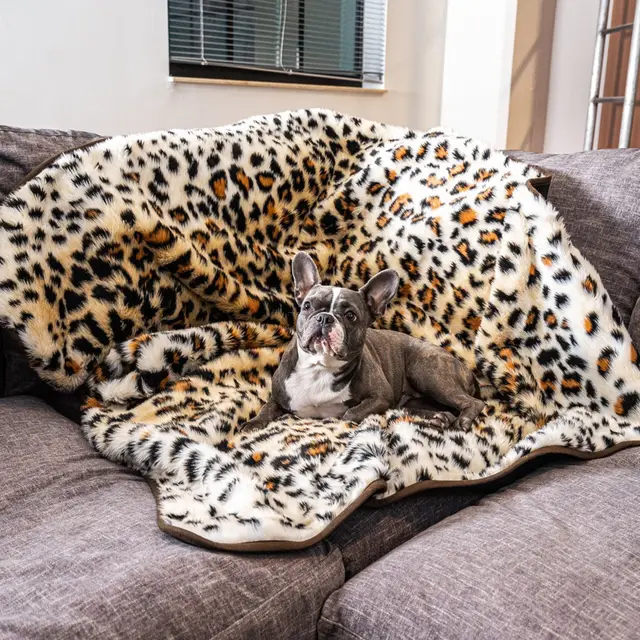 Winter Thick Dog Warm Pad High-end Pet Pad - Leopard