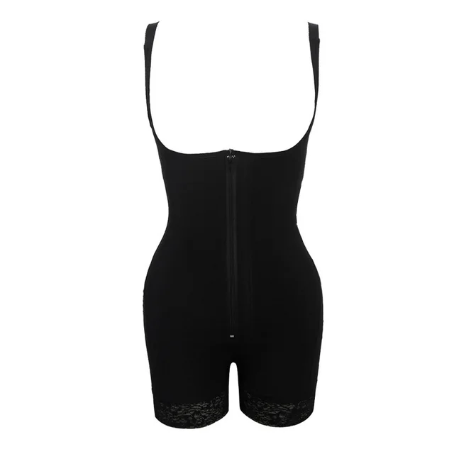 Women's one piece plastic legwear abdomen corset Black - Shop at LoveMi