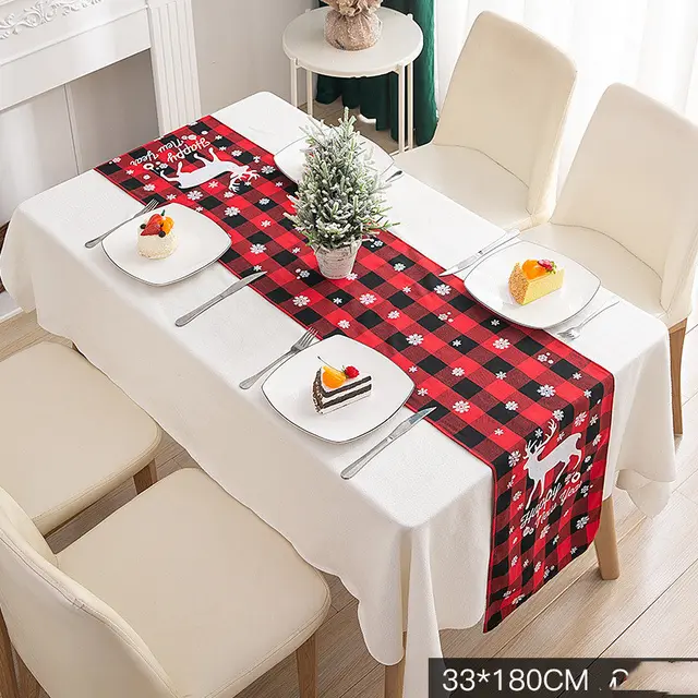 Tartan art Christmas flag - Milu Deer