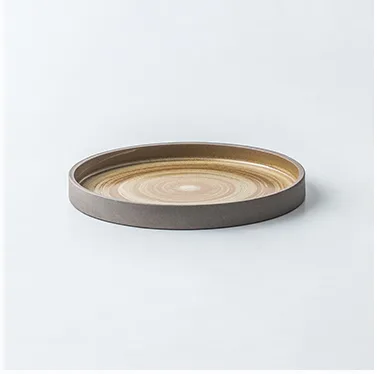 antique tableware dish set simple coarse ceramic steak plate dessert plate simple rice bowl household dish 20Cm Plate - Shop at LoveMi